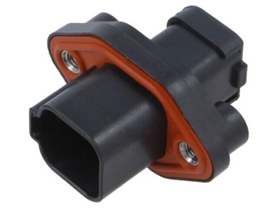 Conector DEUTSCH DT04-6P-CL09, 6 pini, negru, capac cu flanșă foto