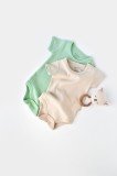 Set 2 body-uri bebe unisex -100% bumbac organic - Mint Stone, BabyCosy (Marime: 6-9 luni)