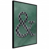 Cumpara ieftin Poster - Ampersand on Green Background, cu Ramă neagră, 40x60 cm