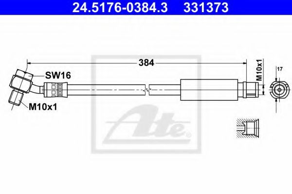 Conducta / cablu frana SAAB 9-5 (YS3G) (2010 - 2012) ATE 24.5176-0384.3
