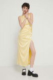 Abercrombie &amp; Fitch rochie culoarea galben, maxi, drept