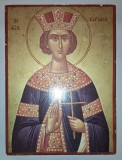 Icoana veche pictata pe ghips cu rama din lemn - Sfanta Mare Mucenita Irina