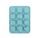 Forma din silicon pentru biscuiti, bomboane,jeleuri, model bufnite,diverse culori,12 alveole,19x14 cm