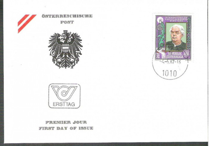 Austria &Ouml;sterreich 1982 Kneipp Kongress FDC K.219