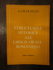 Structurile retorice ale liricii orale romanesti- A. Gh. Olteanu ,dedicatie foto