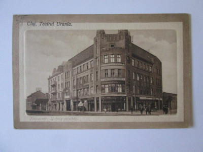 Carte poștala Cluj:Teatrul Uranus,circulata 1924 foto