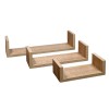 Set rafturi din lemn, 3 piese, Maro, General