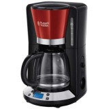 Cafetiera Russell Hobbs Colours Plus+ Red 24031-56, 1100 W, 1.25 L, Tehnologie WhirlTech, Rosu/Negru