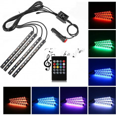 LUMINI AMBIENTALE auto banda LED RGB kit set ILUMINARE ambientala INTERIOR auto