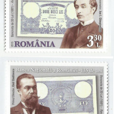 Romania, LP 2079/2015, 135 de ani infiintarea Bancii Nationale a Romaniei, MNH