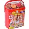 Cutie mare din plastic cu 95 de articole care imita mancarea din supermarket, conserve, prajituri, sosuri, multicolor, 3 ani +