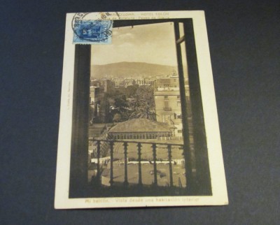 Carte Poștală Vintage Spania - Barcelona Hotel Col&amp;oacute;n &amp;bdquo;Balconul meu&amp;rdquo; (cel mai probabil din perioada 1900&amp;ndash;1940) foto