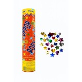 Tun de Confetti, Cyrax, Party Popper 40 cm, Model Stelute, Inimioare, Paiete Lucioase, 3 cm Diametru, Multicolor
