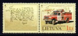 LITUANIA 2002, Masina de pompieri Ford 350, vinieta, MNH, serie neuzata