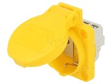 Conector Alimentare AC 2P+PE 250V 16A Galben