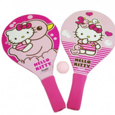 Set 2 palete pentru plaja Saica Hello Kitty din lemn cu minge inclusa pentru copii