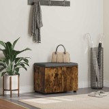 vidaXL Bancă pentru hol cu pernă cu ușă Stejar fumuriu 60 x 38 x 46 cm 891476