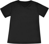 Cumpara ieftin Tricou cu maneca scurta pentru femei, casual, decolteu in V, negru, XL - OUTLET