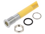 Lampă de control LED galbenă plată &Oslash;8mm, IP67, 12V DC