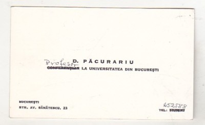 bnk div Carte de vizita cu felicitare olografa - Dimitrie Pacurariu foto