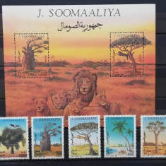 SOMALIA-ARBORI-FAUNA-LEI -5 Val.+1 Colita**SOM 121