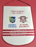 Fanion (protocol) meci fotbal DUNAREA CALARASI - RAPID BUCURESTI (27.11.2019 - Liga 2-a etapa 11)