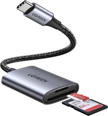 CARD READER extern Ugreen, &quot;CM401&quot; interfata USB Type-C 3.1, citeste/scrie: SD, microSD viteza pana la 480Mbps, suporta carduri maxim 2 TB, metalic, g