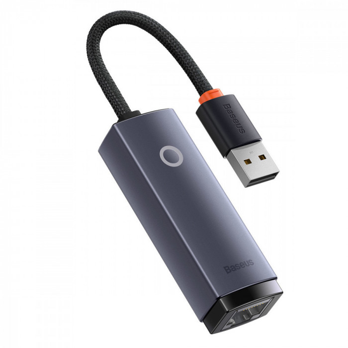 Adaptor USB Din Seria Baseus Lite - Mufa LAN RJ45 100Mbps Gri (WKQX000013)