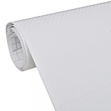 Folie Auto 3D Albă 100x150cm PVC Autoadezivă Carbon Aplicare Ușoară Fără Bule Interior Exterior