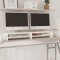 Gossi stand pentru monitor, alb, 100x24x13 cm, lemn masiv de pin