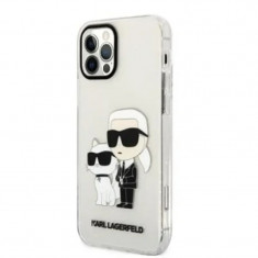 Husa Karl Lagerfeld IML Glitter Karl and Choupette NFT pentru iPhone 12/12 Pro Transparent