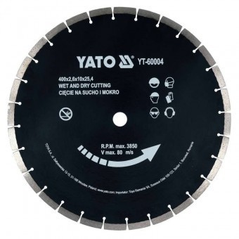 Disc diamantat pentru taiere beton Yato YT-60004, diametru 400 mm foto