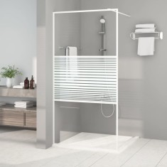 vidaXL Perete de duș walk-in, alb, 100x195 cm, sticlă ESG transparentă 152152