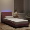vidaXL Cadru de pat cu lumini LED, roz, 90x200 cm, catifea 3213762