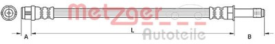 Conducta / cablu frana AUDI A6 (4G2, C7, 4GC) (2010 - 2016) METZGER 4110886 foto