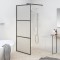vidaXL Perete cabină duș walk-in negru 90x195 cm sticlă ESG semi-mată 151877