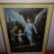 Tablou religios inger de paza pazitor copil art print rama lemn sticla