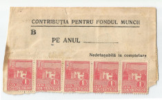 Romania, lot 27 timbre fiscale, asigurari, Casa Construc?iilor, 1 leu, oblit. foto