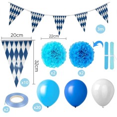 Set 31 piese decoratiuni petrecere tematica Oktoberfest Koogel, hartie, latex, multicolor