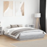 Cumpara ieftin Cadru de pat, gri sonoma, 160x200 cm, lemn prelucrat