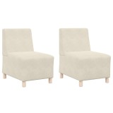 vidaXL Unitate Sofa Modulară Fără Brațe 2 pcs Crem 55 x 74 x 82 cm 3399767
