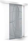Usa culisanta Boss &reg; model Cloud incolor, 90x215 cm, sticla gri 8 mm, glisanta in ambele directii