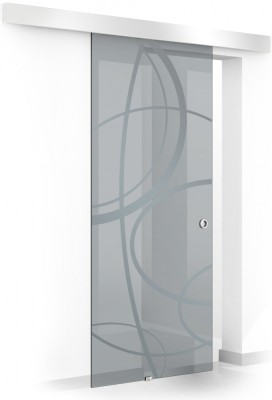 Usa culisanta Boss &amp;reg; model Cloud incolor, 90x215 cm, sticla gri 8 mm, glisanta in ambele directii foto