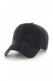 47brand șapcă de baseball din bumbac MLB New York Yankees culoarea negru, cu imprimeu B-BSRNR17GWS-BKD, 47 Brand