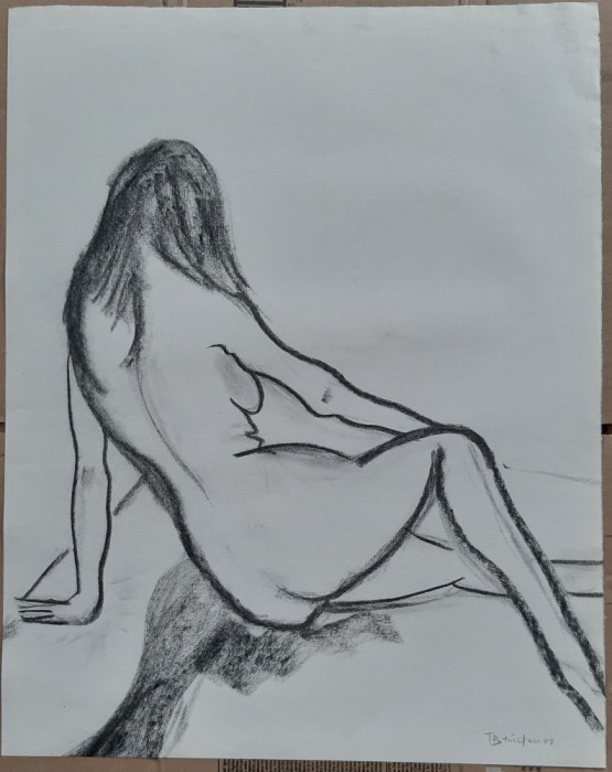 Nud cu spatele - semnat T.Bradean