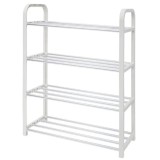 Suport pentru pantofi cu 4 rafturi, pliabil, 59 cm, alb, Oem