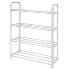 Suport pentru pantofi cu 4 rafturi, pliabil, 59 cm, alb