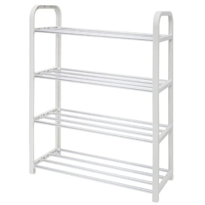 Suport pentru pantofi cu 4 rafturi, pliabil, 59 cm, alb