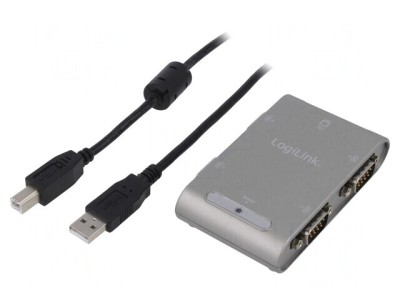 Convertor USB 1.1/2.0 la D-Sub 9pin 4 Mufe USB B Soclu foto