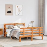 Cumpara ieftin Cadru de pat cu tăblie, maro ceruit, 150x200 cm, lemn masiv pin